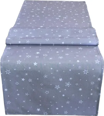 Produktbild von Heimtexland ® Tischdeko Serie Weihnachten Sterne Weihnachtsdeko Deko Kissen Tischdecke Typ366 Tischband 40x140 cm dunkelgrau
