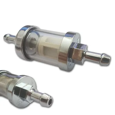 Immagine prodotto di Filtro benzina 5/16"" 8mm | Ø26mm | rotondo | cromo/vetro