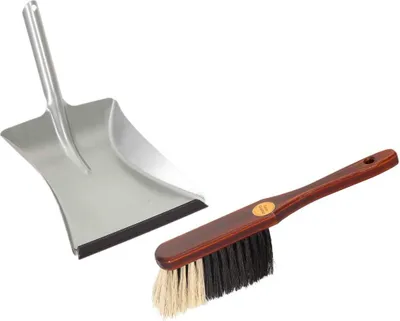 Produktbild von Novaliv 1x Kehrgarnitur Set I Rosshaarmischung I Kehrschaufel mit Gummilippe I Handbesen Holz I Kehrset  Kehrblech  Handkehrset Handfeger und Schaufel dustpan and brush Besen Schaufel