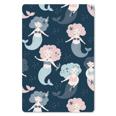 Produktbild von MuchoWow® Mauspad Mousepad Muster - Meerjungfrau - Sterne 18x27 cm - Mousepads - Maus Mat - Pad - Mausunterlage