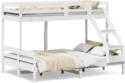 Immagine prodotto di Letto a castello vidaXL 90x200/140x200 cm, bianco, in legno massello di pino