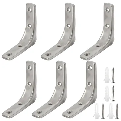 Image de Solidchoice - Supports en acier inoxydable pour étagères en bois - Lot de 6, 7,6 cm (3 pouces)