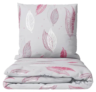 Produktbild von Flauschige Thermofleece Bettwäsche 155x220 cm Grau Bordeaux Feder Winter Reißverschluss