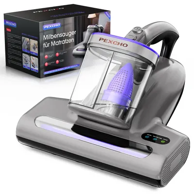 Produktbild von Handstaubsauger Matratzen Handstaubsauger,15 KPa, UV-C-Licht, Entfernung von Staubmilben mit Beutel, Bakterien, Allergenen, Milbensauger für Matratzen