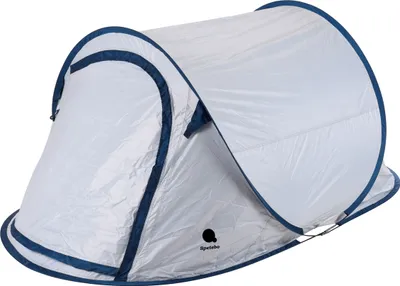 Produktbild von Pop Up Wurfzelt Cool & Dark silber 220 x 120 cm - 2 Personen - Verdunkelungszelt mit Tragetasche - Automatisches Sofortzelt Einhandzelt Trekking Camping Zelt inklusive Heringe + Spannseile wasserdicht