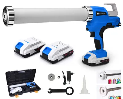 Produktbild von Akku-Kartuschenpistole Kartuschenpresse, 6500N, inkl. 2 Akku, mit Ladegerät, Elektrische Kartuschenpistole LED Silikonspritze, 6-stufig einstellbar