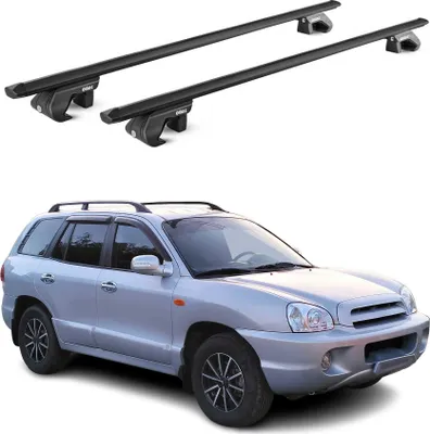 Produktbild von Dachträger Grundtäger für Hyundai Santa Fe 2006-2012 90kg Alu Schwarz 2 tlg ABE