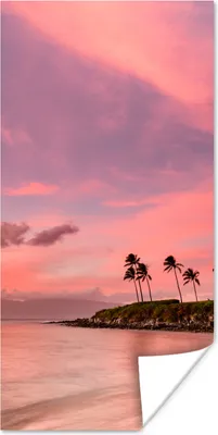Produktbild von MuchoWow® Poster Himmel - Strand - Rosa 20x40 cm - Plakat - Foto