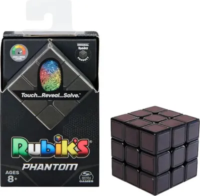 Produktbild von Rubik’s Phantom 3x3 Zauberwürfel, der klassische 3x3 Cube mit Thermo-Twist, die Farbfelder leuchten erst bei warmer Berührung, für Logik Akrobaten ab 8 Jahren, Zauberwürfel, Fortgeschritten, 8 Jahr(e)