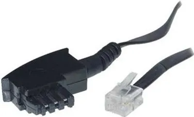 Produktbild von TPFNet TAE F-Kabel TAE F St./RJ11 St.(6P4C), Sonderbelegung A, schwarz, 3m