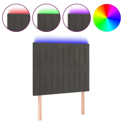 Zdjęcie produktu dla Zagłówek Do Łóżka Z Led, Ciemnoszary, 100X5X118/128 Cm, Aksamit Lumarko!