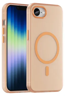 Produktbild von Mobigear Stoßfeste iPhone 17e MagSafe Hülle, Hartschalenhülle, Rückseite - Orange