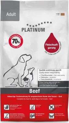 Produktbild von PLATINUM Adult Beef - Halbfeuchtes Hundefutter – 15kg