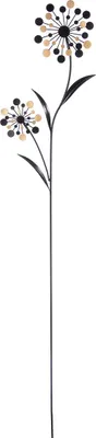 Produktbild von Gilde Gartenstecker "Nobile" schwarz/goldfarben, 2 Blumen H: 115 cm B: 25 cm T: 2 cm 50507