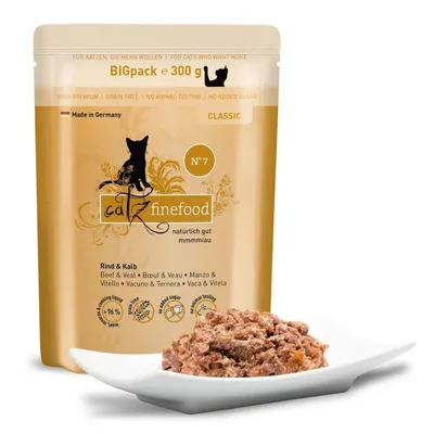 Produktbild von Katzenfutter nass catz finefood – Tierbedarf – No.07 Rind & Kalb 6x300 g