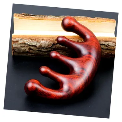 Produktbild von Natürlicher Padauk Kamm mit breiten Zähnen für die Kopfhautmassage