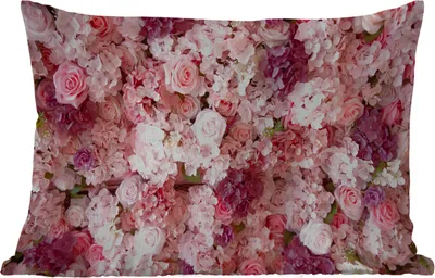 Produktbild von MuchoWow® Outdoor Kissen - Blumen - Rosa - Rosen - 60x40 cm - Wetterfest - Lounge Kissen - Zierkissen - Kissen für Innenräume