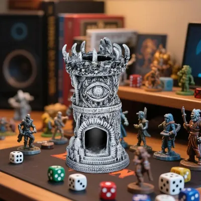 Produktbild von Würfelturm Harz Einäugig für DND Brettspiele Tischplatte Rollenspiele Geschenk