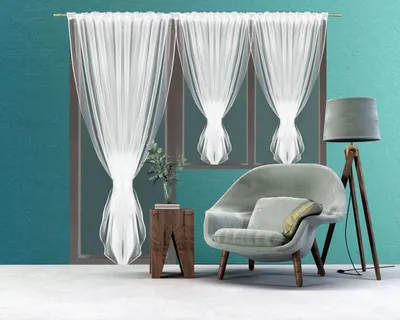 Obrázok produktu pre Hotová okenná záclona, záves, voál biely 250x250cm