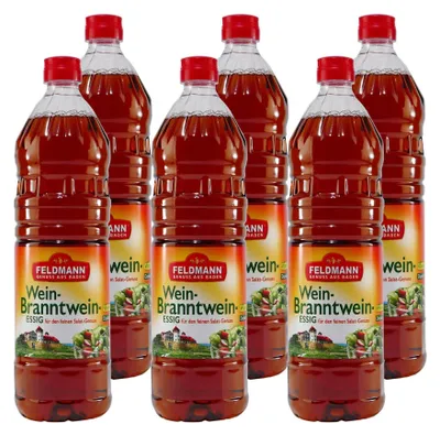 Produktbild von Feldmann Wein-Branntwein-Essig 5% -dunkel- (10 x 1,0L)
