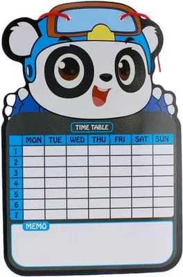 Produktbild von Stundenplan - abwischbar - Panda - mit Stift