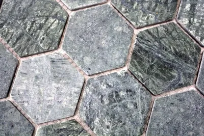 Produktbild von Handmuster Mosaik Fliese Marmor Naturstein Hexagon Marmor grün MOS44-0210_m
