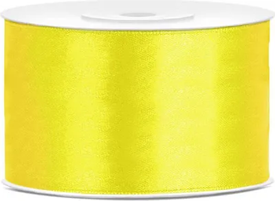 Zdjęcie produktu dla Wstążka satynowa żółta 25 m, szerokość 38 mm