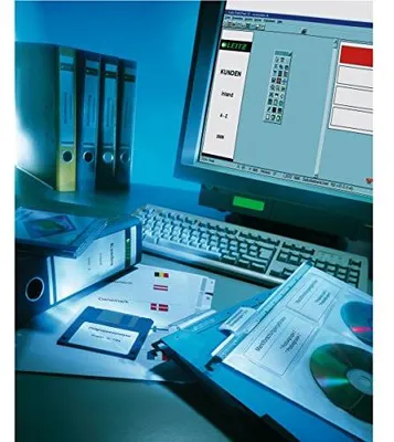 Produktbild von Leitz PC-beschriftbare Rückenschilder für Qualitäts-Ordner 180°, Standard- und Hartpappe-Ordner, Rot, Rechteck, Ring binder, Papier