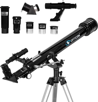 Produktbild von OPTICON - Teleskop Phobos, Vergrößerung 262x, Durchmesser 60 mm, Brennweite 700 mm, Barlowlinse 2x, für Anfänger und Fortgeschrittene, Umfangreichem Zubehör