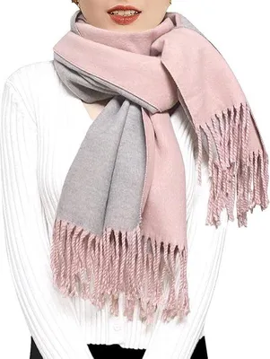 Produktbild von Famanu Pashmina Schal Weich Wendbar - Winter Damen Schal mit Fransen