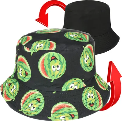 Produktbild von Versoli Bucket Hat Wendehut Sommerhut Fischermütze Sonnenmütze Sonnenschutz Uni - WASSERMELONEN