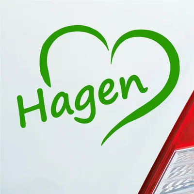 Produktbild von Auto Aufkleber Hagen Herz Stadt City Liebe Love Heimat 11x8 cm Hellgrün Sticker Heckscheibenaufkleber