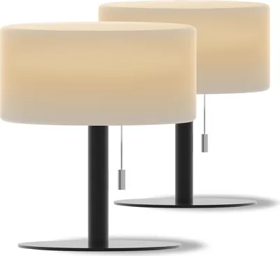 Produktbild von Calex Cascia Tischleuchte x2, RGB/Weißlicht, aufladbar, spritzfest, Schwarz