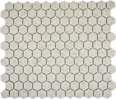 Produktbild von Mosaik Fliese Keramik cremeweiß Hexagaon gesprenkelt unglasiert MOS11A-0103-R10_f