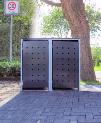 Produktbild von 2 Mülltonnenboxen Modell No.2 Anthrazitgrau für 120 Liter Mülltonnen
