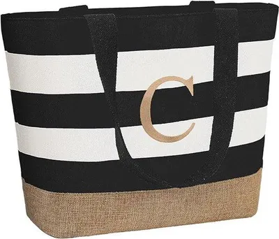 Immagine prodotto di Borsa da spiaggia personalizzata da donna, borsa della spesa capiente con cerniera