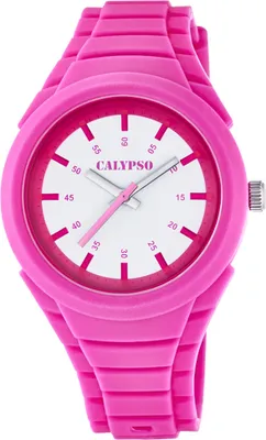 Produktbild von Calypso K5724 Damenuhr analog Quarz mit Polyurethan-Armband, Farbe:pink
