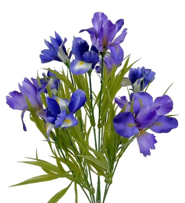 Produktbild von Künstlicher Irisbusch mit 9 Zweigen, Schwertlilie ca. 45cm BLAU