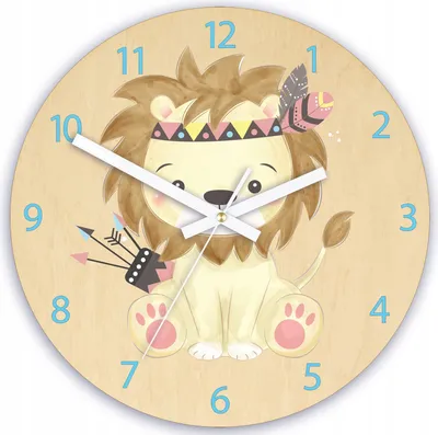 Produktbild von ModernClock, wanduhr, Silent Wanduhr, Wanduhr für Kinder Löwe 30cm