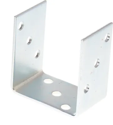 A U-shaped metal bracket with pre-drilled holes, shown against a white background.