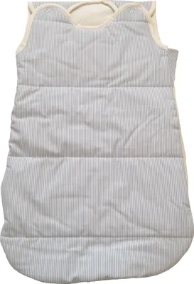 Produktbild von Baby Schlafsack 70cm wattiert Warm Baumwolle Schlafsäcke Kinder Blau Gestreift Gr 70 Ärmellos Weich Seitlich umlaufender Reißverschluss + Druckknöpfe