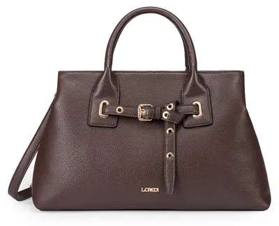 Image de L.CREDI sac à main sac à épaule bandoulière Sadette Handbag Chocolate marron foncé