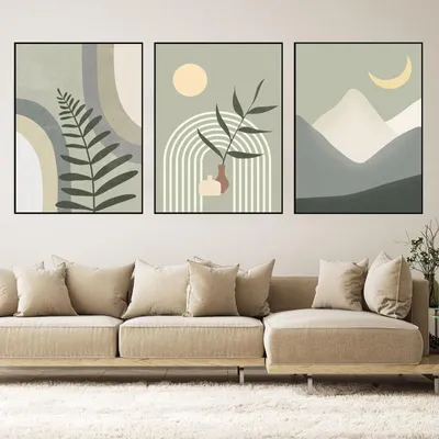 Produktbild von Leinwandbild Poster Set 3 Stücke, 40x60 cm, für Wohnzimmer, abstrakt