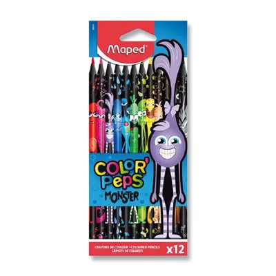 Image de 12 maped COLOUR'PEPS MONSTER crayons de couleur triés par couleur