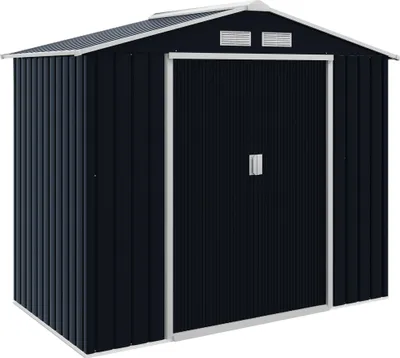 Produktbild von Outsunny Gerätehaus mit Bodenrahmen Geräteschuppen Gartenhaus Schuppen Stahl