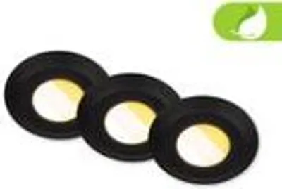 Produktbild von 3er Set LED Bad Einbaustrahler 230V CTS Schalter Ra90 Flach Wasserfest Schwarz