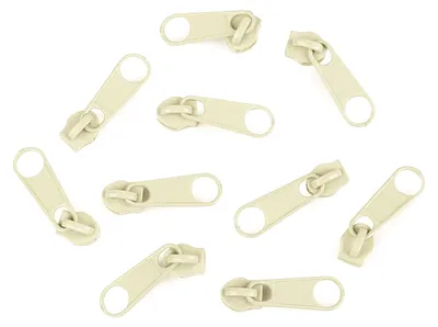 10 Reißverschluss Zipper für Endlosreißverschluss, 3mm, creme