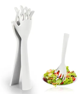 Salatbesteck aus Kunststoff, 2 Stück, 26,5 cm, spülmaschinengeeignet