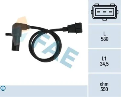 Produktbild von FAE 79075 Kurbelwellensensor Impulsgeber für OPEL Astra G CC (T98) 580mm