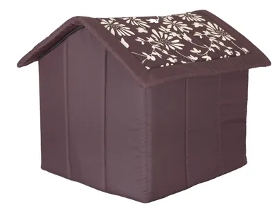 Produktbild von Doggy Hundehütte Hundehöhle Hundebett Hundehaus Katzenhöhle mittle L - 52x46 cm braun geblümt